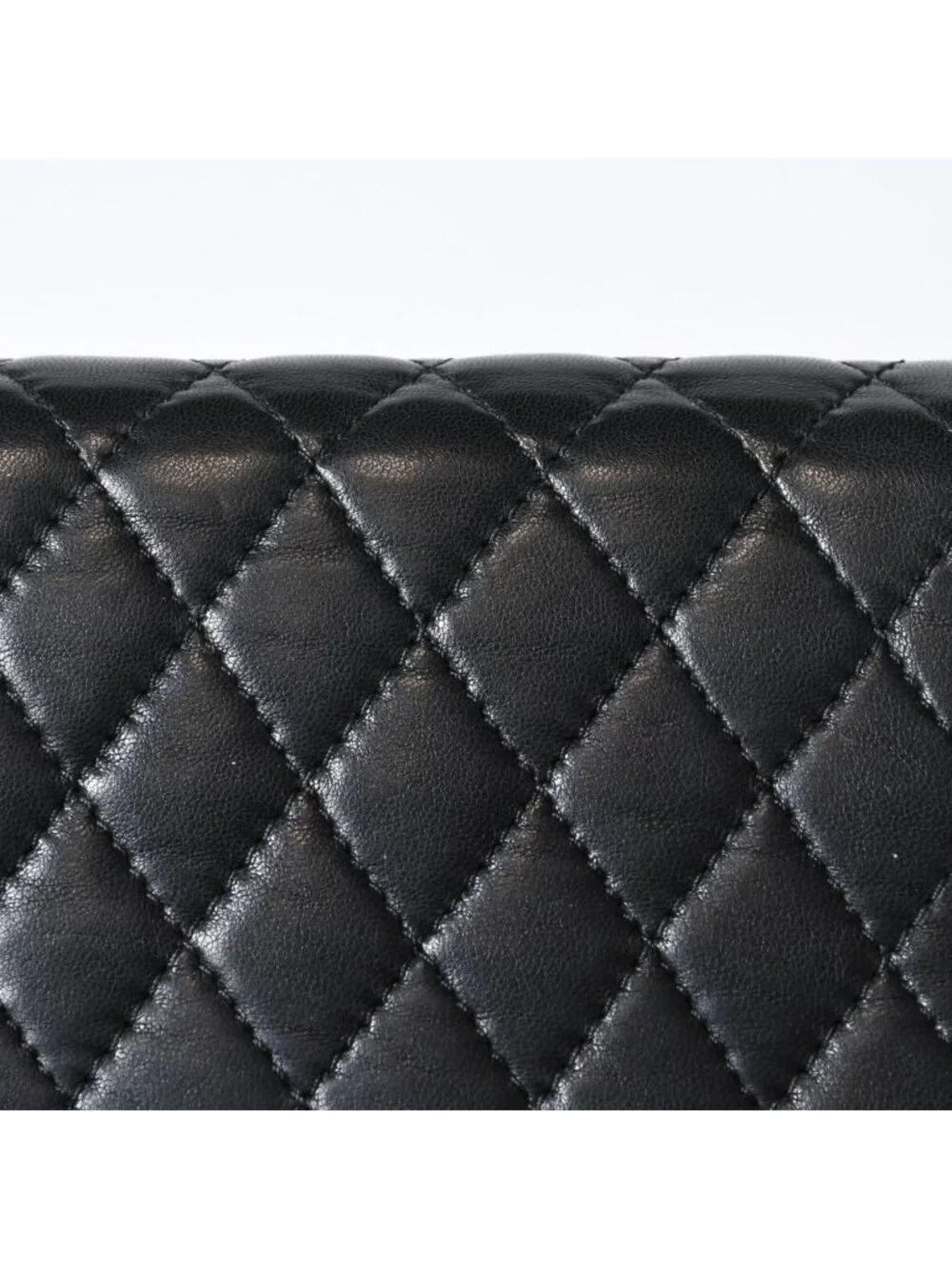 Chrome Hearts Quilted Leather Wallet BS Flare Lambskin Black